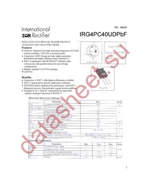 IRG4PC40UDPBF datasheet  